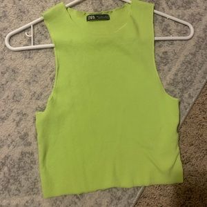 Zara neon green crop top